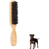 Soft Boar Bristle Dog Brush for Short Haired Dogs - Made of Bamboo （Large） | Gentle Deshedding &amp; Grooming Tool, Ideal Dog Hair Brush for Pets, Dog Brushes for Grooming and Shedding