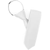 Puistr Boys Tie Pre-tied Adjustable Kids Solid Color Necktie for Age 8-12 Years Wedding School Graduation with Gift Box