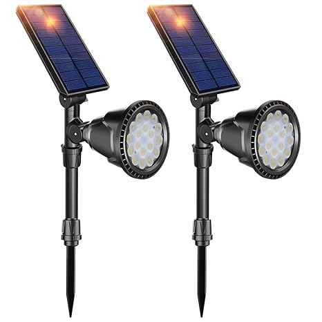 Dbf Solar Lights Outdoor Latest 18 Led Waterproof Solar Spotlights Solar Landscape Lights Auto On Off Wall Security Lighting For Garden Yard Pathway
