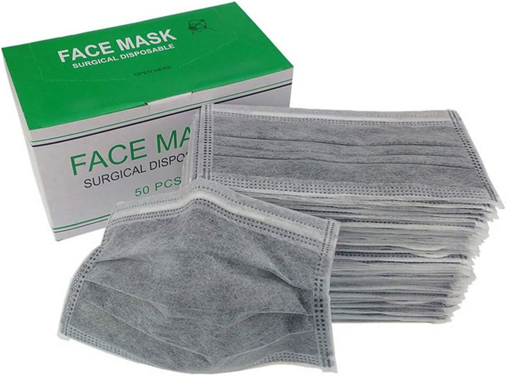 10 Neutral Disposable 4 Layer Non-Woven dust mask, Activated Carbon Filter Surgical Ear mounting Muffle mask Normal 4 Layer Activated Carbon one Size