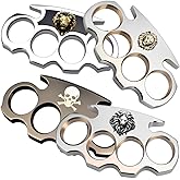 Decorative Metal Brass Knuckles Car Decal Set, 7 x 4 inches, Gold Metallic, Pack of 4 NOT Real