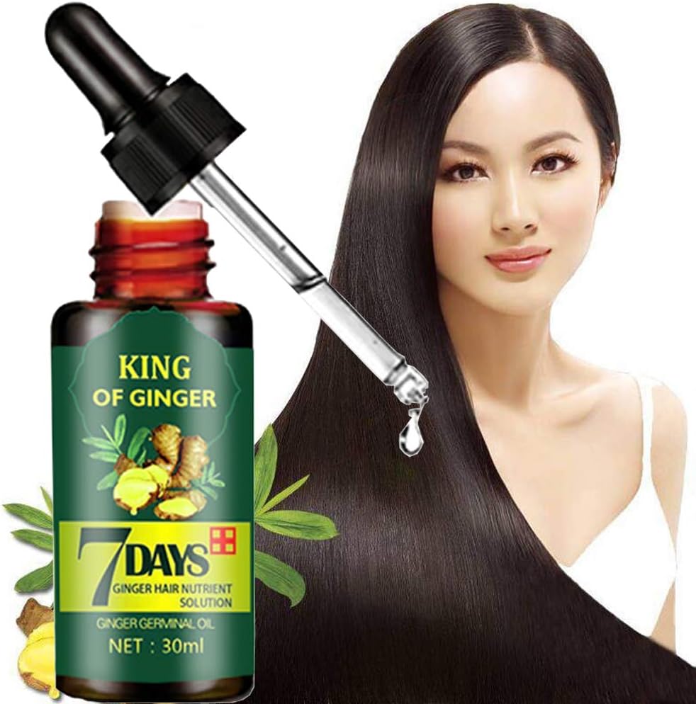 Hair Growth Ginger Germinal Essential Oil Hair Growth Oil Essence Serum Hair Loss Treatment Hair Care Hair Growth Serum Repairs Hair Follicles Thicken Hair Regrowth for Women and Men