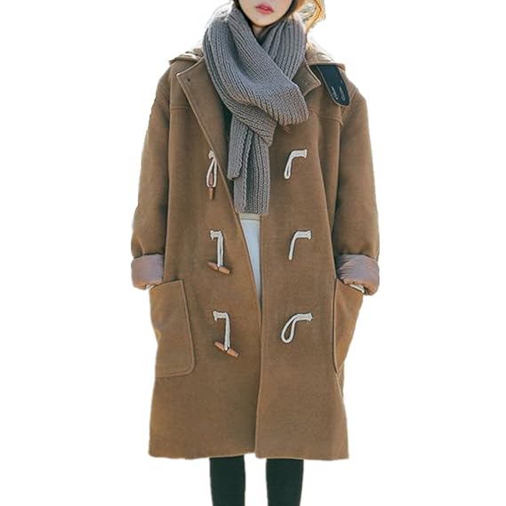 Amazon Infabe レディースジャケット ダッフルコート ラシャ コート