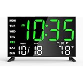 Haimiage Mirror Digital Loud Alarm Clock with with Date,Indoor Temperature,USB Charging Port,Dimmer,Adjustable Volum,12/24H,Snooze,Dual Alarms (Weekday/Weekend),Perfect for Bedroom and Living Room