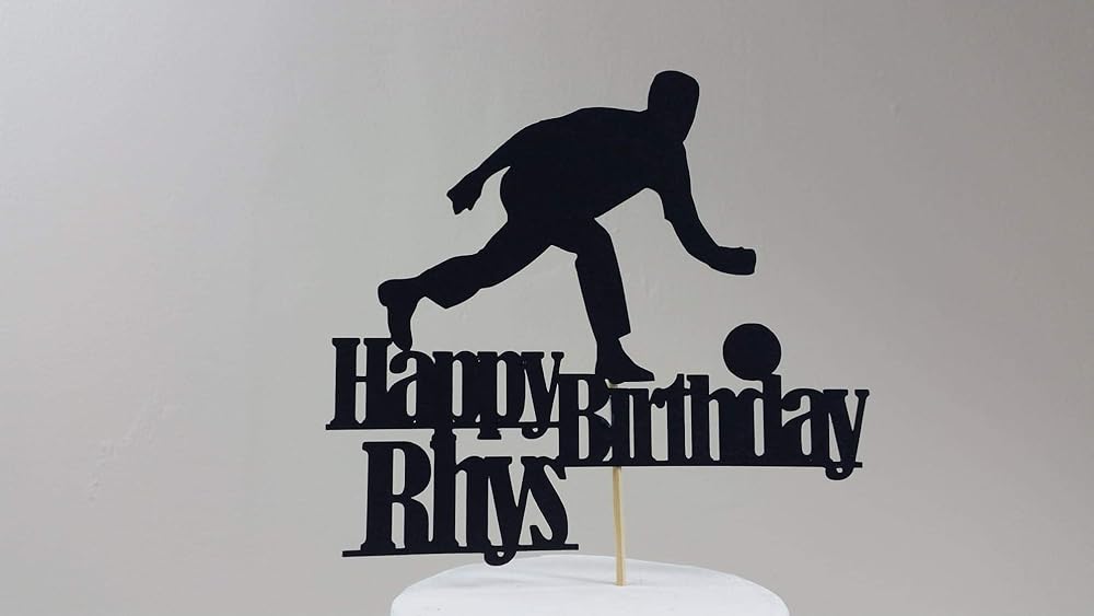 Personalised Lawn Bowls Card Cake Topper, Birthday, celebration
