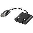 USB C Audio Splitter for 2 Headphones with 96KHz/24-bit DAC, Type C to Dual Earphones Aux Splitter for Samsung S25/S24/S23/S22/S21/S20 Ultra, Tab S10/S9/S8/S7/S6, Z Fold 6/5/4/3/2, Z Flip 6/5/4/3/2