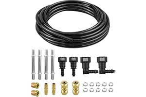QNHEAY Automotive Fuel Line Repair Kit 3/8'', Nylon or Steel Fuel Line Kit Replace FLK-38, 23 Pack Black