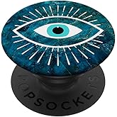 White Evil Eye Blue PopSockets Adhesive PopGrip