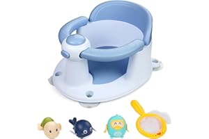 Babyally Baby Bath Seat for Babies 6 Months & Up,Infant Bathtub Chair with Suction Cup,Non-Slip,Safe Infant and Toddler Bath Seat for Sitting Up,Baby Bath tub Seat(Blue)