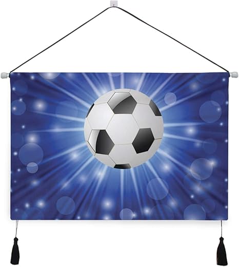 Amazon Co Jp Miscery タペストリー 青のカラフルなイラストサッカーボール 壁掛けタペストリー壁画 壁飾り 家 リビングルーム ベッドルーム 部屋 おしゃれ飾り モダンなアート ホーム キッチン