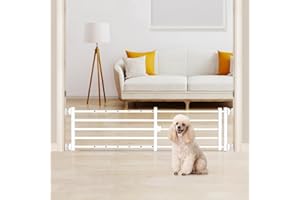 Yoochee Metal Short Dog Gate to Step Over, 25.3’’-42.5’’ W Expandable & Small-Door Design & Pressure-Mounted, Adjustable Indoor Small Dog Pet Puppy Doggy Gate, Perfect for Stairs Doorways