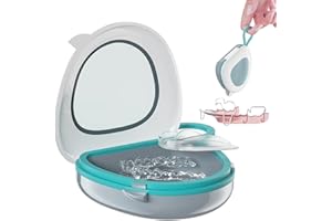 HEMILAB® Retainer Case, Clear Slim Aligner Case, Compatible with Invisalign, Mouth Guard Case, Cute Retainer Case with Retainer Removal Tool and Brush, Mint Green