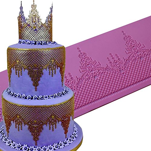 JUMUU Large Silicone Cake Lace Mat Cake Decoration Sugar Craft Tools of Bakeware- Ophelia Lace Mat