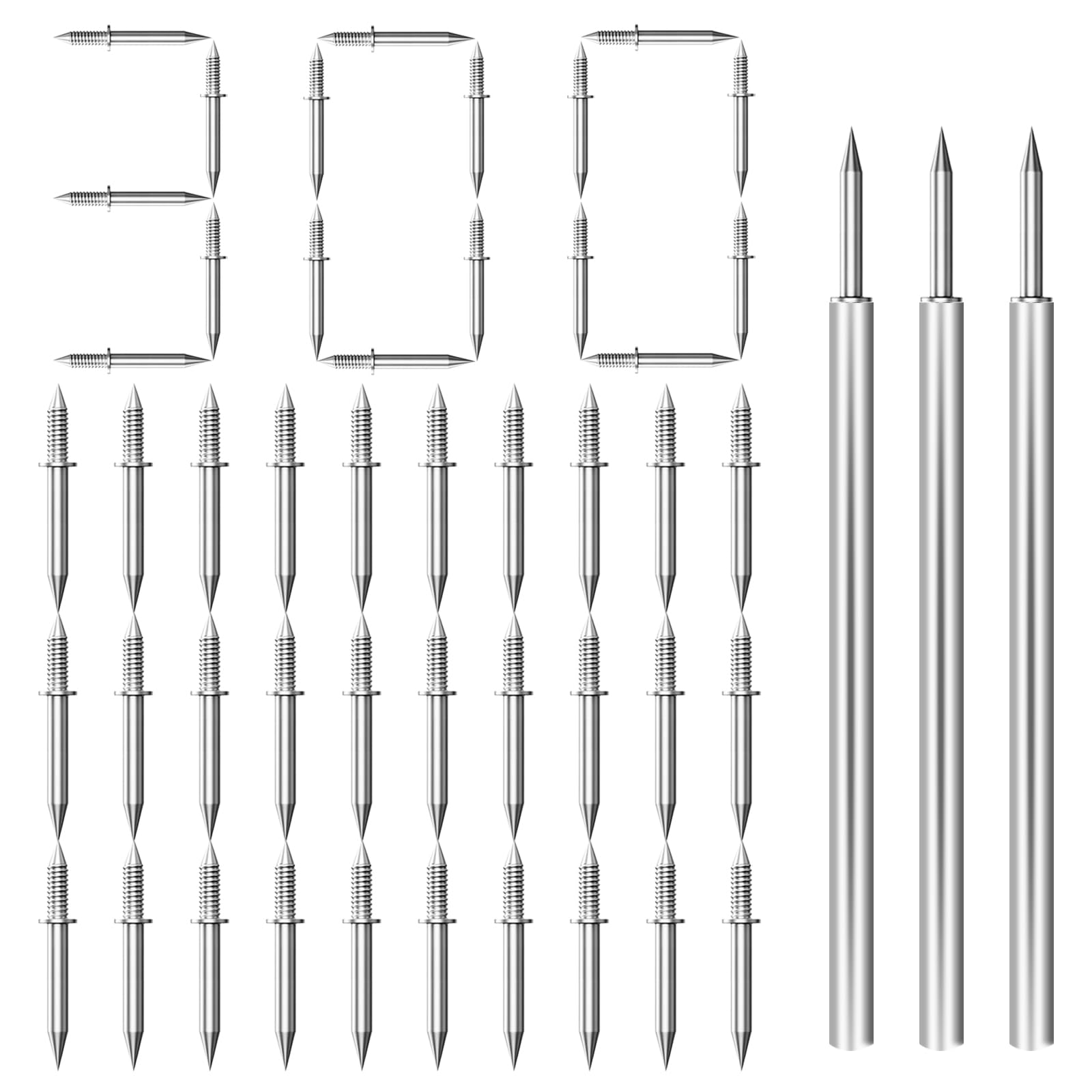 Photo 1 of 300-Pack Double Headed Skirting Nails with 3 Sleeve Tool - Invisible Double-Headed Nails Screws for Seamless Wood & MDF Baseboard Installation (Traceless Trim Nails)