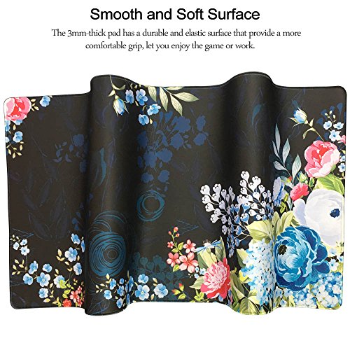 Extra Large Mouse Pad - Floral Design Gaming or Desk Mousepad - 31.5" x 15.7"x0.12''(3mm Thick)- XXL Protective Keyboard Desk Mouse Mat for Computer/Laptop（Peony） - Thumbnail 3