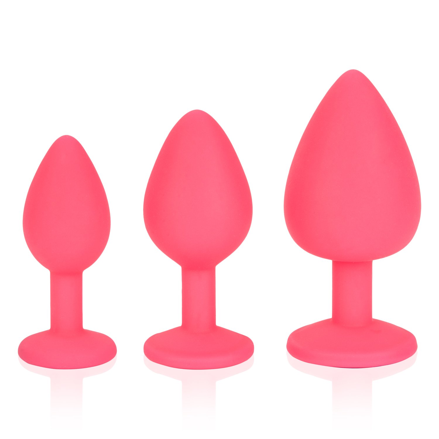 provocaTOY Analplug Set Sexspielzeug aus Silikon für Männer, Frauen & Paare – pink, lila oder schwarz in klein, mittel, groß - inkl. gratis Gleitgel