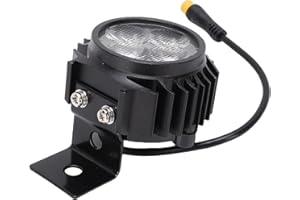 Tbest Electric Scooter Headlight LED Bright Two in One Design with Horn for Night Riding Safety ABS Material 10 Inch Easy Ins