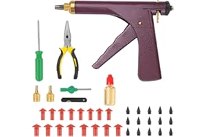 Lenareli Tubeless Tire Gun Puncture Repair Kit with Mushroom Plug (Gun Puncture kit 16 Plugs, Red for Tyre Punctures and Flats on Cars, Motorcycles, ATV, Trucks & Tractors