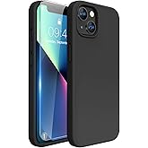 Miracase Designed for iPhone 13 Case, with Tempered Glass Screen Protector, [Soft Anti-Scratch Microfiber Lining], Shockproof