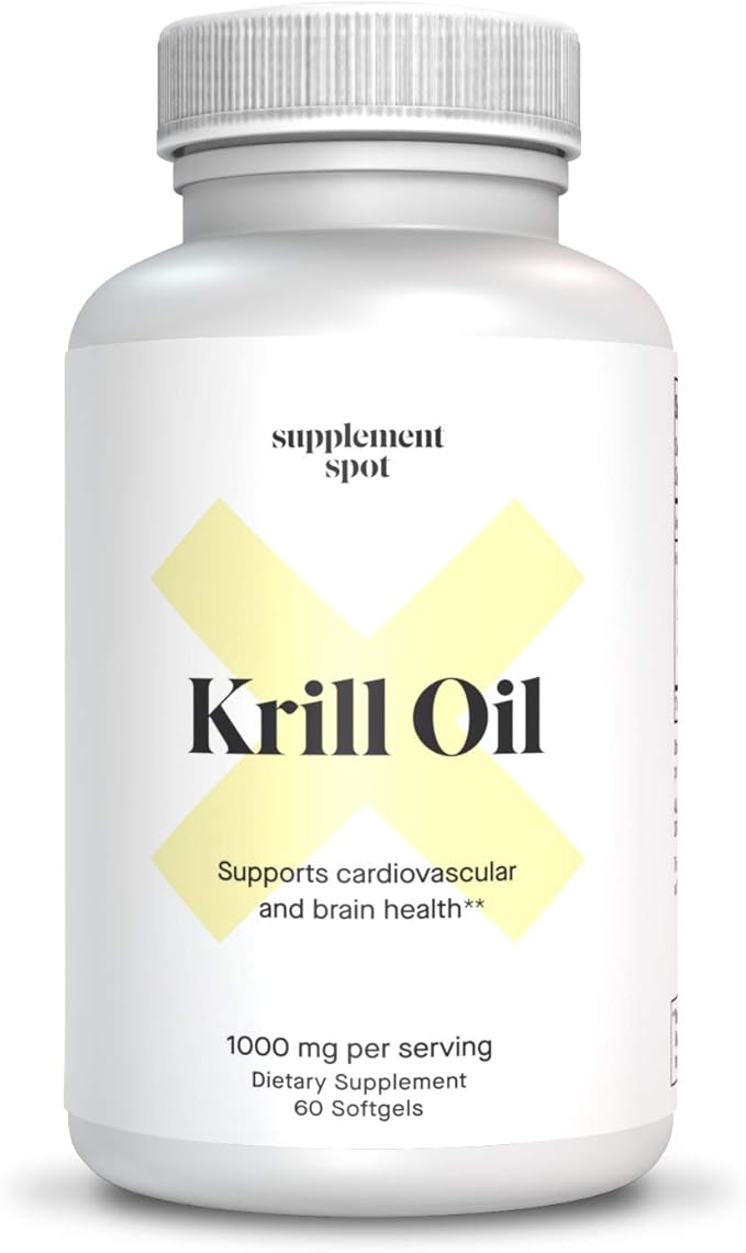 Supplement Spot Antarctic Krill Oil 1000 mg Omega 3 Krill Oil Supplement with Red