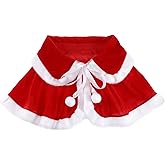 TENDYCOCO Christmas Cape Short Xmas Cloak Santa Shawl Velvet Cloak Costume Mrs Santa Claus Cape Red Christmas Costume Xmas Outfit Winter Outwear for Women