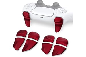 PlayVital Blade 2 Pairs Shoulder Buttons Extension Triggers for ps5 Controller, Game Improvement Adjusters for PS Portal Remote Player, Bumper Trigger Extenders for ps5 Edge Controller - Scarlet Red