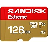 SANDISK 128GB Extreme microSD UHS-I Card - Up to 245MB/s Read Speed and 120MB/s Write Speed, 5.3K Video, 4K UHD Video, high-P