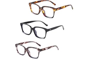 3 Pcs Reading Glasses for Women&Men-Blue Light Blocking Glasses with Magnification,Tortoiseshell Frame Readers for Reading
