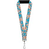 Buckle-Down Lanyard-1.0"-Blonde Pin Up Girl Bright Blue