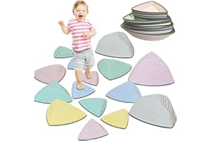 Fanboxk 15 Pcs Balance Jumping Stepping Stones for kids,Indoor or Outdoor Play Toddler Obstacle Course Promoting Coordination and Balance Game Toys for Ages 3 4 5 6 7 8+ Years