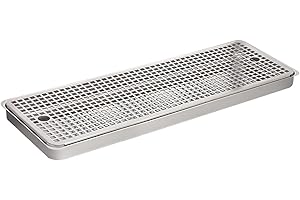 Beer Drip Tray Counter Top,304 Stainless Steel Kegerator Drip Trays Without Drain,Rectangular Beer Drip Tray 7" Width,for Min
