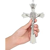 VINETEN Saint Benedict Enamel Crucifix - Crucifix Wall Cross Metal Wall Art-8 Inch Cross Give Blessing and The Spiritual Sacred:Faith Gift for your Acquaintances
