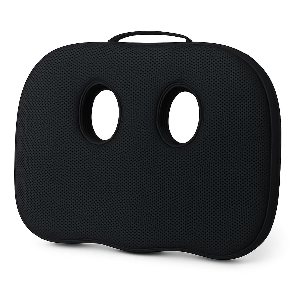 Photo 1 of **dirty** Lyvero Memory Foam Seat Cushion for Office Chair – Tailbone, Sciatica & Back Pain Relief – Ergonomic Chair Pad for Long Sitting, Car Seat, Gaming, Postpartum, Hemorrhoids, Coccyx Support (Black)