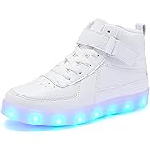 Bepoaa Kids LED Light up Shoes USB Charging Flashing Light Up High-top Sneakers for Boys and Girls Child Unisex