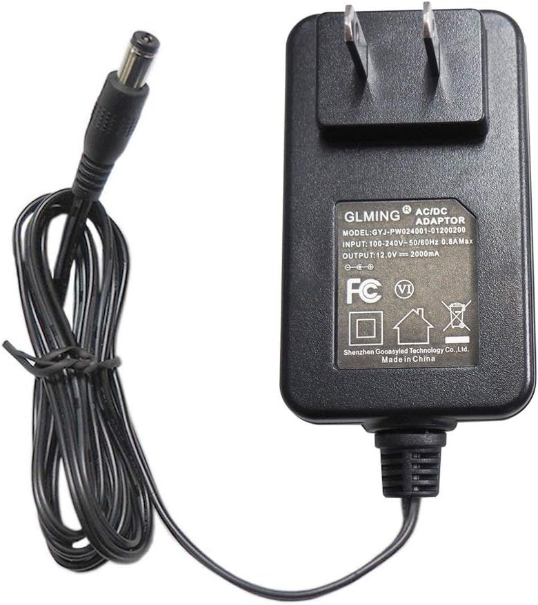 Glming Uk Power Adapter Supply Ac 110v-240v Dc 12v 2A Charger For CCTV Surveillance cameras Wireless Router LED Strips 2.1x5.5mm Pack of 1