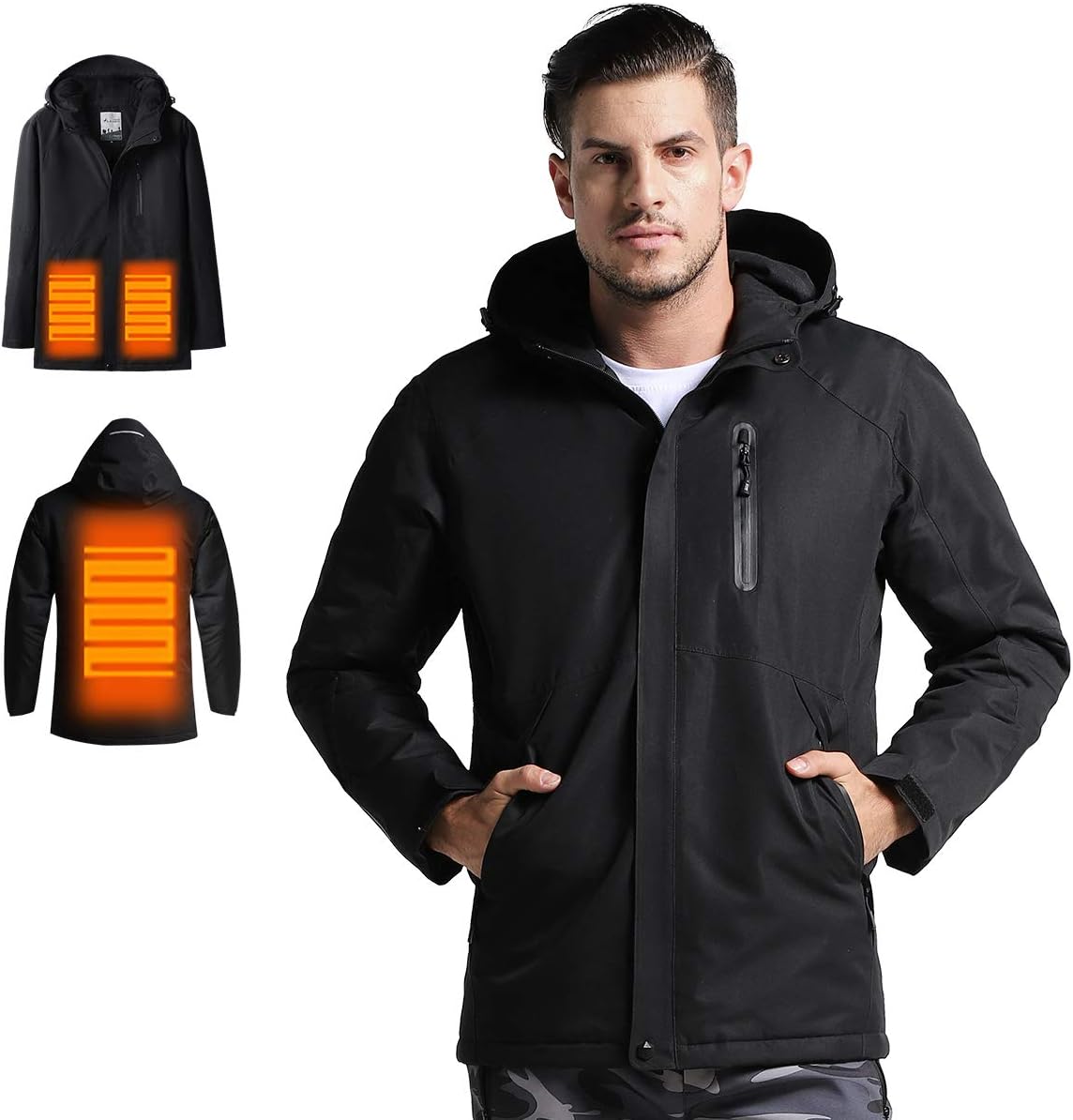 VENUSTAS Beheizte Jacke Herren mit Kapuze Wasserdicht, windabweisend und schmutzabweisend VENUSTAS Beheizte Jacke Herren mit Kapuze Wasserdicht, windabweisend und schmutzabweisend