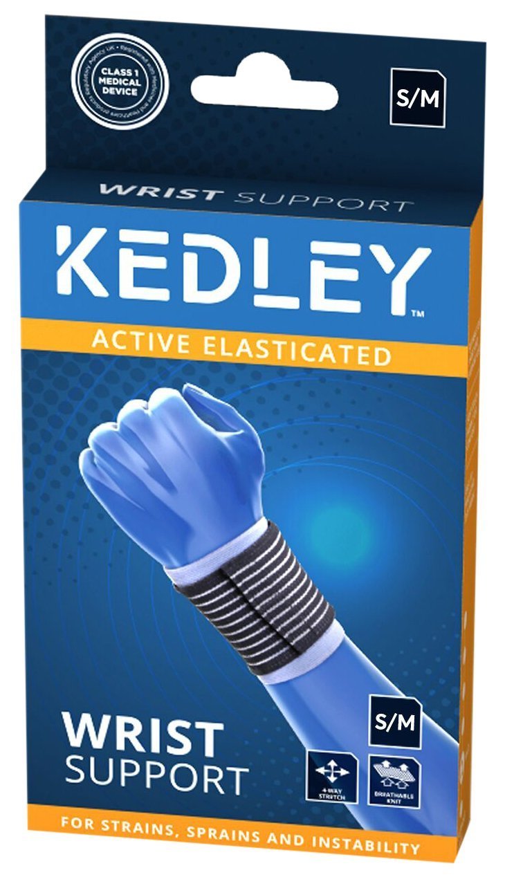 KEDLEY Wrist Support with Band | Premium Elasticated Compression Support Sleeve | Designed with Adjustable Wrist Strap | Weak Wrists Strains, Sprains, Carpal Tunnel and Arthritis Pain (Small/Medium)
