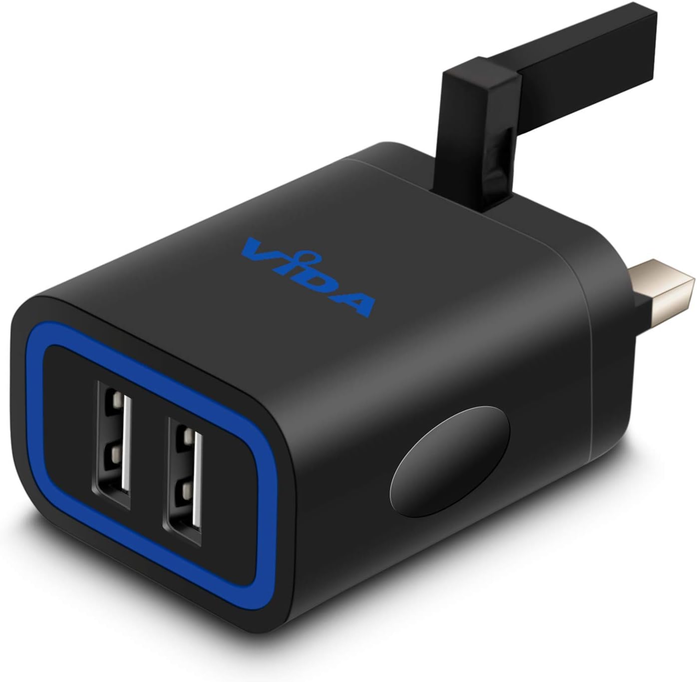 Vida IT Fast Twin Dual Double Multi 2 Port USB Wall Charger For Hudl 1/2 PS4 Controller Vape Pen Android Trave iPhone Ecig e-cigarette Tablet PC Power Adapter Portable Travel Compact High Speed Quick