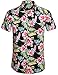 HOTOUCH Men's Casual All Over Print Short Sleeve Floral Shirt
