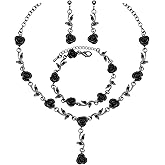 chaoyite Elegant Flower Leaf Jewelry Sets Necklace Dangle Earrings Bracelet Set for Women Prom Party Costume Accessories #0929