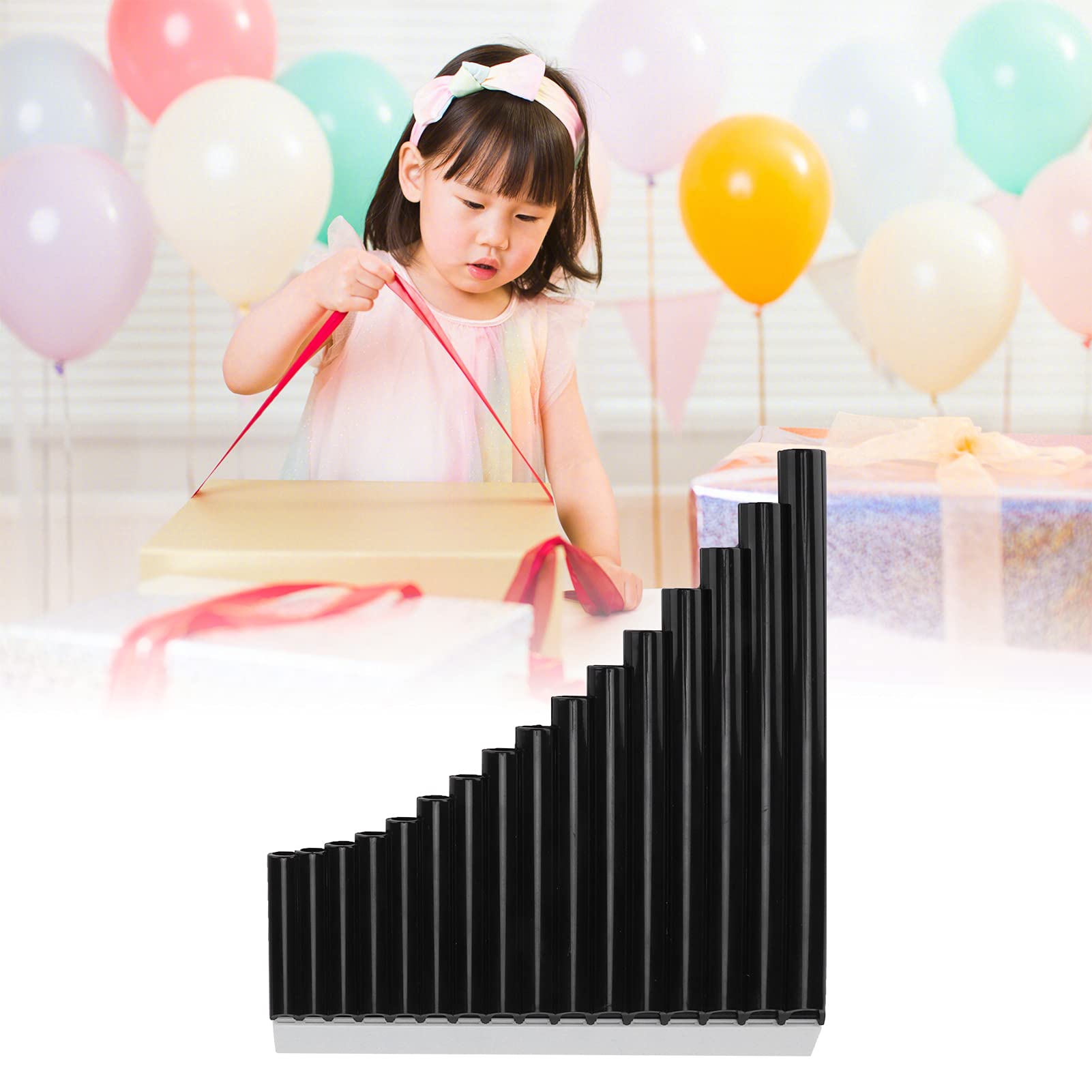 minifinker Pan Pipes, Rigorous Testing Easy To Learn and Play 16 Pipes Pan Flute More Than Bamboo Flutes for Music(black)