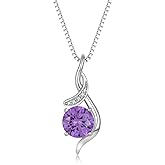 YIFSIY Women‘s Birthstone Pendant Necklace S925 Sterling Silver Imitation Diamond Infinity Necklace Jewelry Gift for Her