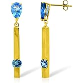 14k Yellow Gold Chandelier Earrings with Blue Topaz