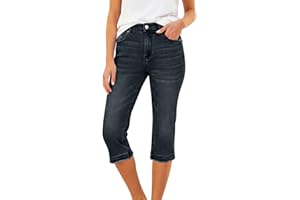 Capri Jeans for Women High Waisted Cropped Denim Pants with Pockets Stretch Skinny Jean Capris Trendy Work Pants