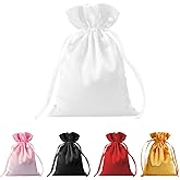 BeiLeiNiceHK 30pcs Satin Gift Bags White Drawstring Bag,Gift Pouches For Christmas,Wedding Favor Bags,Small Jewellery Pouch 6X9.5 Inch