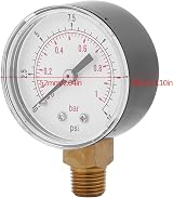 Hilitand Low Pressure Gauge 0-15psi 0-1bar 1/4 BSPT Bottom Mount Fuel Air Oil view 8