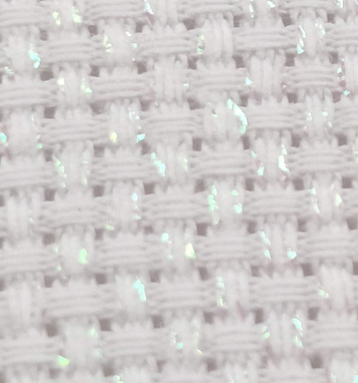 KCS 59" x 1 Yard 11CT Counted Cotton Large Aida Cloth Cross Stitch Fabric (White Opal)