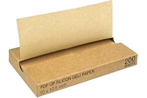 EcoDispose Precut POP UP Deli Paper Sheet Pack of 200, Interfolded Heavy Paper for Food Wrap and Serving (10" x 10-1/2", Kraft）