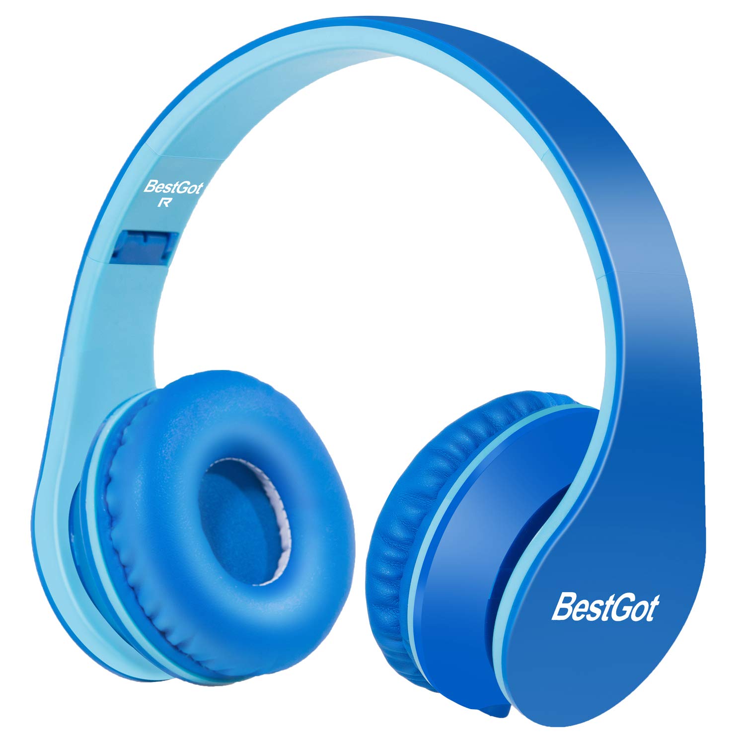 BestGot Kids Headphones for Childrens Wired with Microphone with Detachable 3.5mm Cable (Blue)