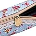 eBoot 7 Inch Flower Pattern Zipper Canvas Pen Pencil Case Stationery Pouch Bag Case Cosmetic Bags, Set of 5